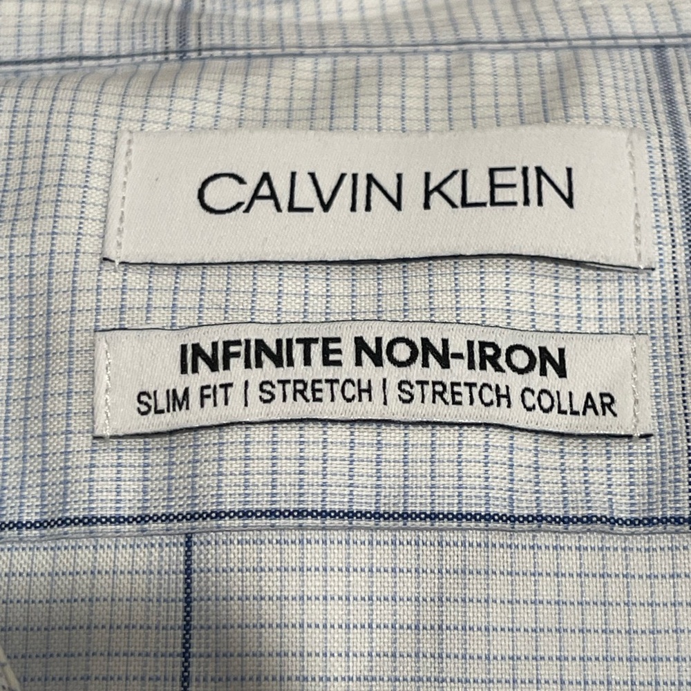 Calvin Klein Blue Casual Button Down Shirt Infinite Non Iron 4XL 34/35